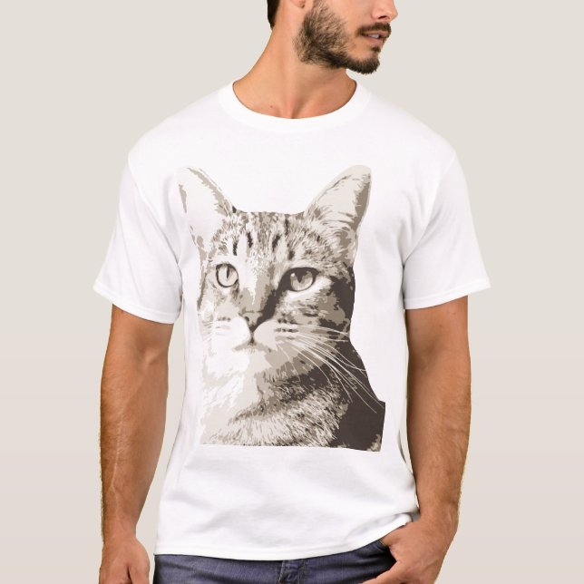 Tabby Cat Portrait T - Shirt (Vorderseite)