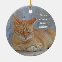 Tabby Cat ruhen in Dubrovnik Inspirational Keramik Ornament