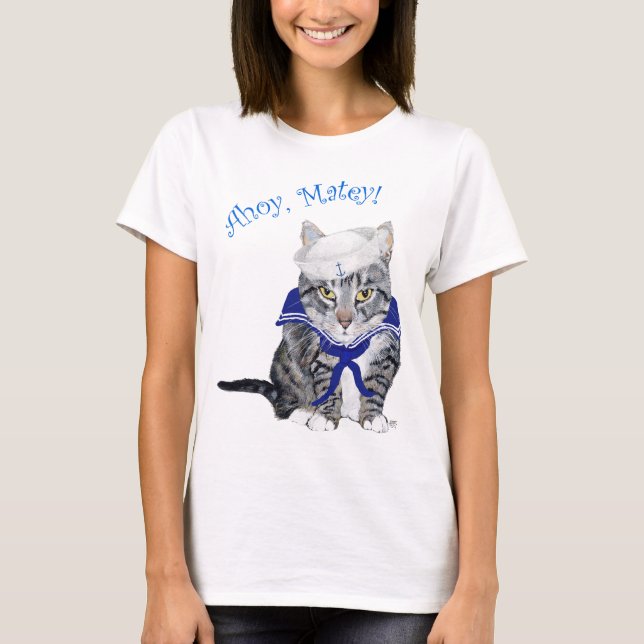 Tabby Cat Sailor T-Shirt (Vorderseite)