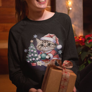 Tabby Cat Santa Crewneck Sweatshirt