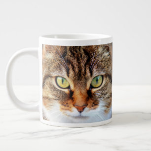 Tabby Cat Stare Nah-up-Gesicht Jumbo-Tasse