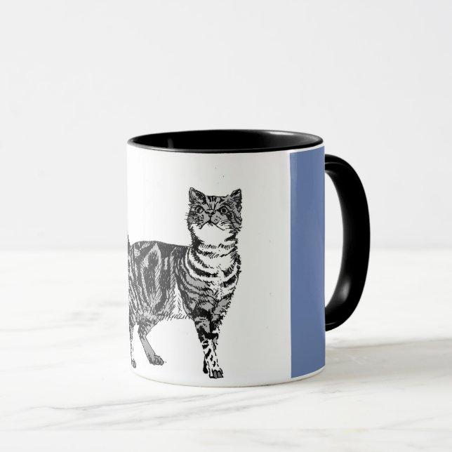 Tabby Cat Tabbies Strippenfeline Tasse (VorderseiteRechts)