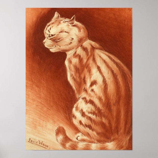Tabby Cat von Louis Wain Poster (Vorne)