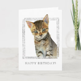 Tabby Cat Watercolor | Happy Birthday Karte