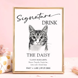 Tabby Cat Wedding Signature Drink-Zeichen Poster