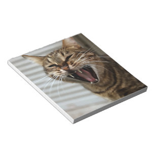 Tabby Cat Yawning Artistic Portrait Notizblock