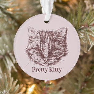 Tabby Cat Zeichne benutzerdefinierten Personalisie Ornament