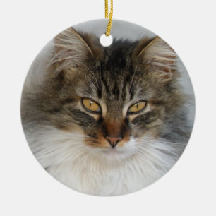 Tabby Cat-Zierwerk Keramik Ornament