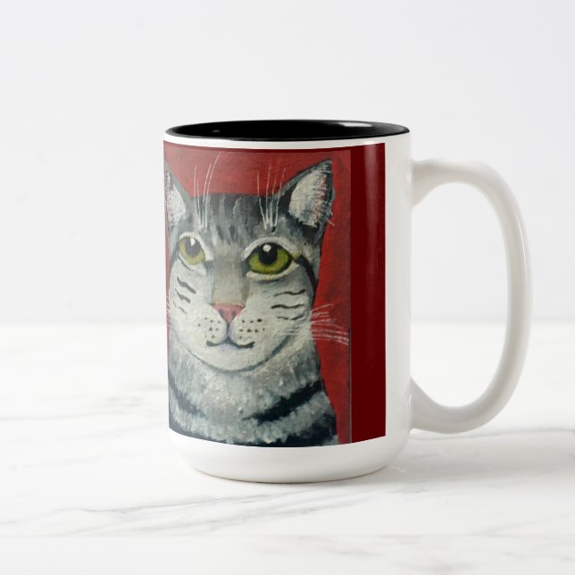Tabby Cat Zweifarbige Tasse (Rechts)