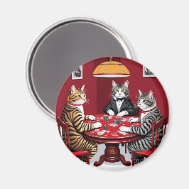 Tabby Cats Poker spielen Magnet