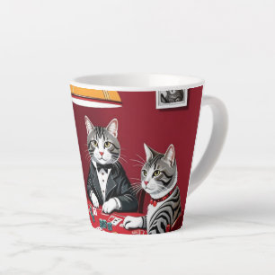 Tabby Cats Poker spielen Milchtasse