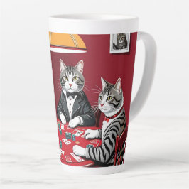 Tabby Cats Poker spielen Milchtasse