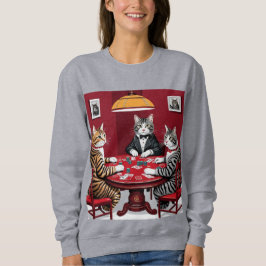 Tabby Cats Poker spielen Sweatshirt