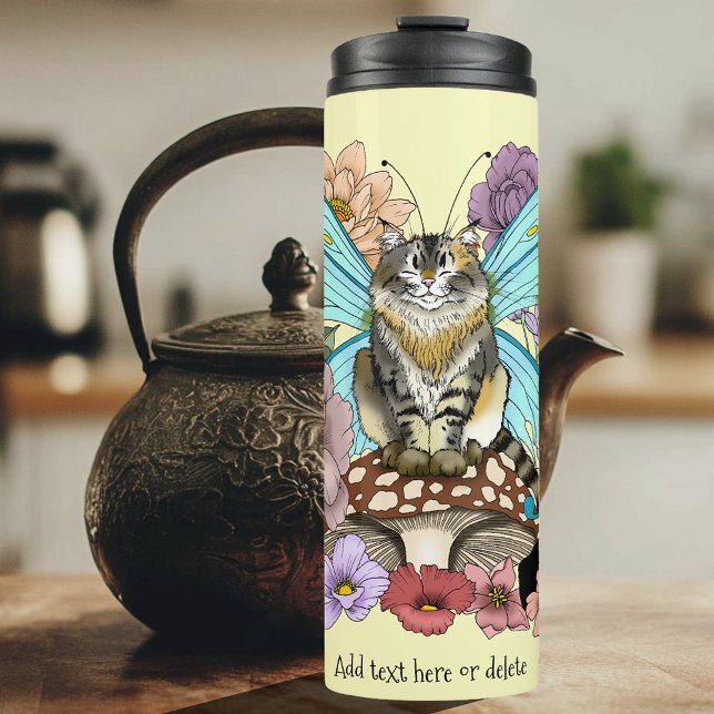Tabby Fairy Cat Mushroom Floral Thermosbecher (Von Creator hochgeladen)