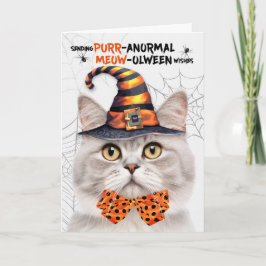 Tabby Halloween Cat PURRanormal MEOWolween Feiertagskarte