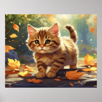 *~* Tabby Herbstlaube Kitten 5:4 Kitty Cat AP68