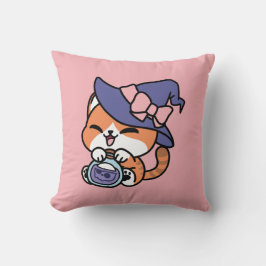 Tabby Hexenbrauen – Süßes Halloween-Katzendesign Kissen