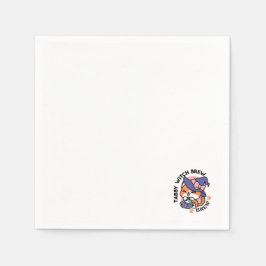 Tabby Hexenbrauen – Süßes Halloween-Katzendesign Serviette