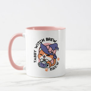 Tabby Hexenbrauen – Süßes Halloween-Katzendesign Tasse