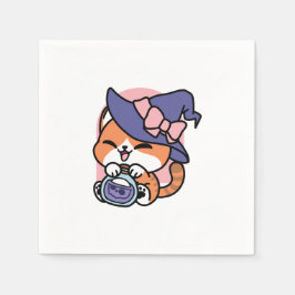 Tabby Hexentrank – Süßes Halloween-Katzendesign Serviette