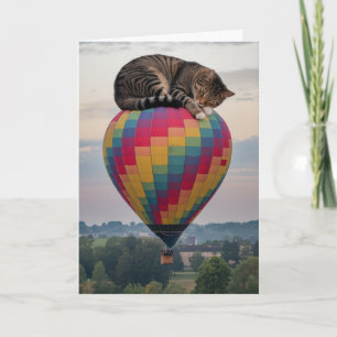Tabby Hot Air Ballon Karte