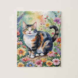 Tabby House Cat Family Pet Portrait Puzzle