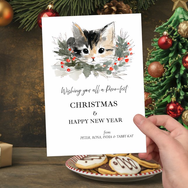Tabby Kat Christmas Greetings Card Einladung (Von Creator hochgeladen)