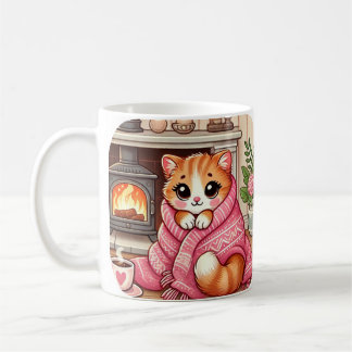 Tabby-Katze in einem unbedruckten Gedicht Coffee T Kaffeetasse