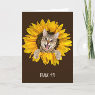 Tabby Katze in Sonnenblumenfreundschaft Karte