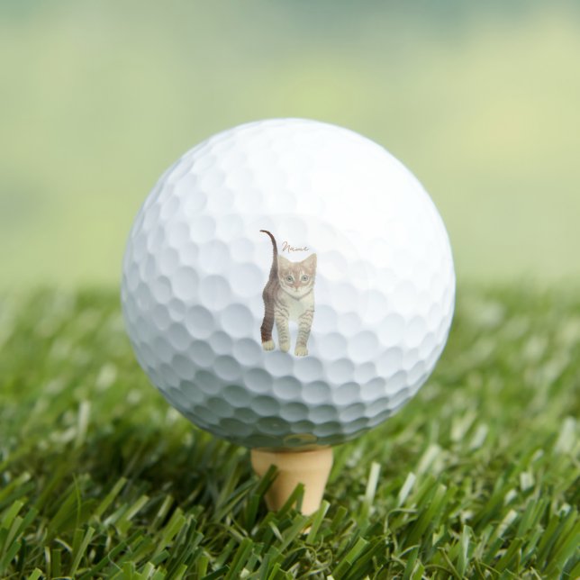 Tabby-Katze mit Text-Golf-Bälle Golfball (Insitu T-Shirt)