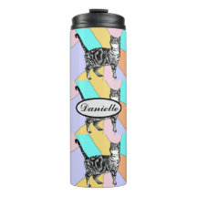 Tabby Katze Niedlich Katzenpasten Pastel Wasserfar