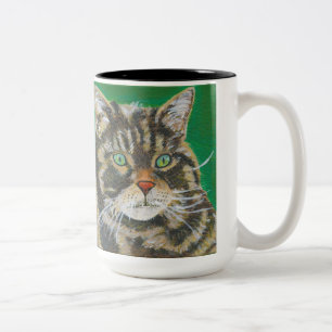 Tabby-Katze, niedliche Kitty-Tasse zwei tonte Zweifarbige Tasse