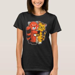 Tabby-Katze & Roter Panda Süßes Tier Für Frauen Kn T-Shirt