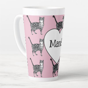 Tabby-Katze Whimsical Hellrosa Katzen Mädchen Milchtasse