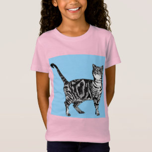 Tabby Katzen Niedlich Whimsical Pink Girls T Shirt