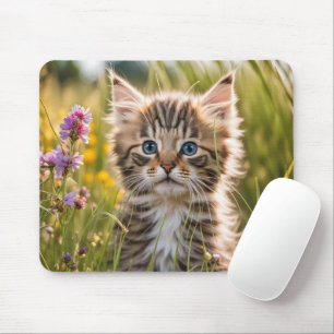 Tabby Kitten auf der Wiese Mousepad