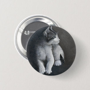 Tabby Kitten Button