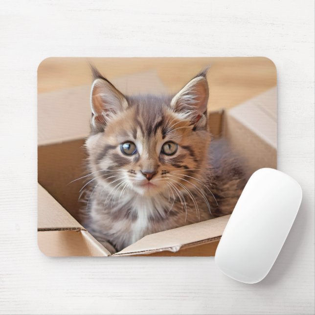 Tabby Kitten in Faltschachtel Mousepad (Mit Mouse)