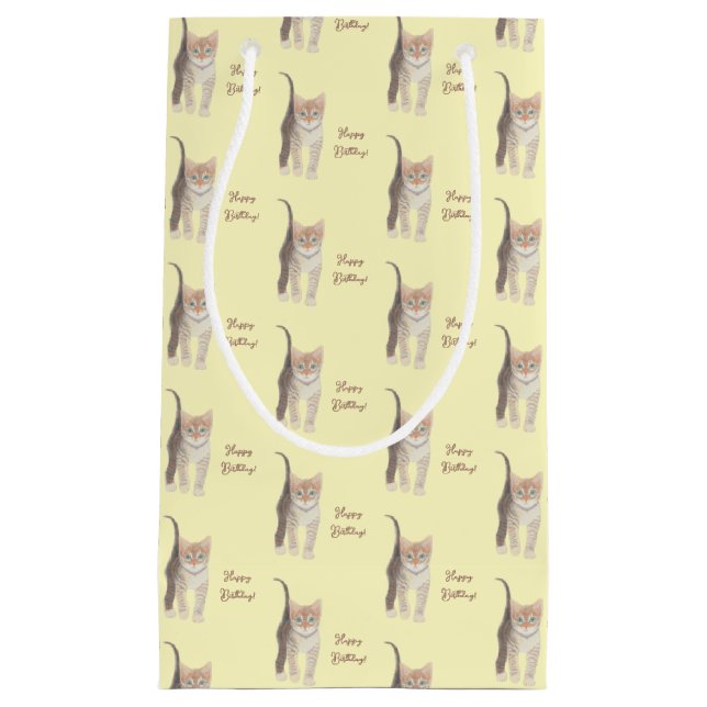 Tabby Kitten individuell anpassbar Kleine Geschenktüte (Vorderseite)