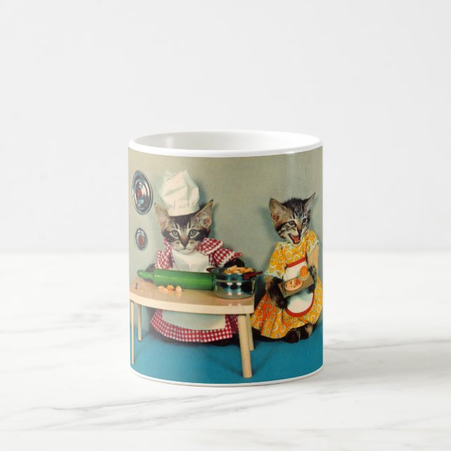 Tabby Kitten Koch und Tabby Kitten Assistentin Kaffeetasse (Mittel)