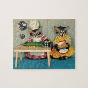 Tabby Kitten Koch und Tabby Kitten Assistentin Puzzle