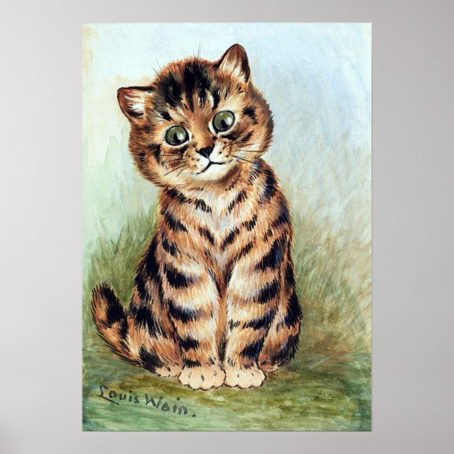 Tabby Kitten, Louis Wain Poster (Vorne)