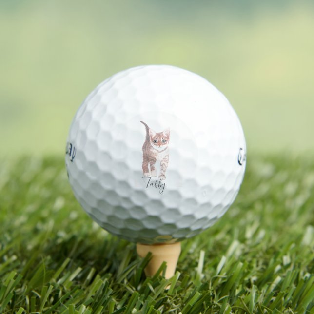 Tabby Kitten mit Text-Golf-Balls Golfball (Insitu T-Shirt)