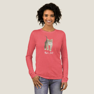 Tabby Kitten Red Long Sleeved Tri-Blend Shirt