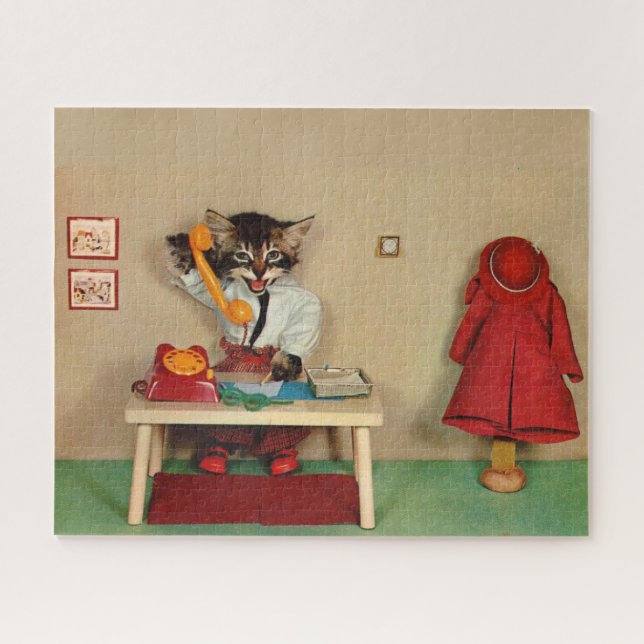 Tabby Kitten Sekretärin Puzzle (Horizontal)