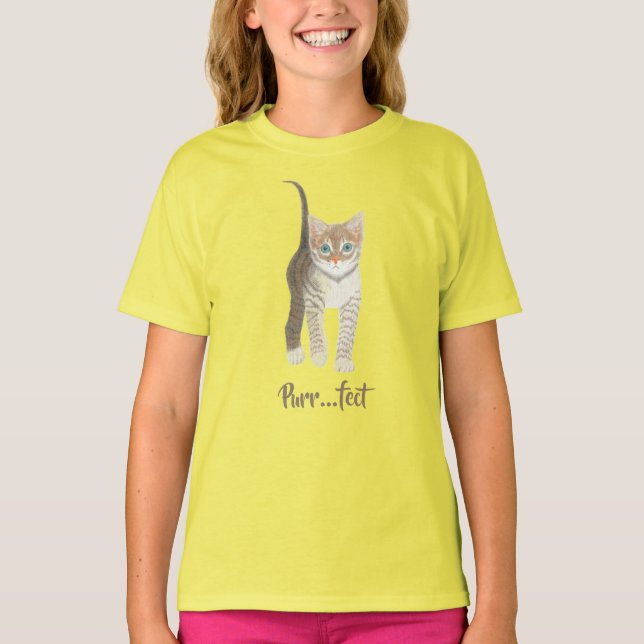 Tabby Kitten Yellow T-Shirt (Vorderseite)