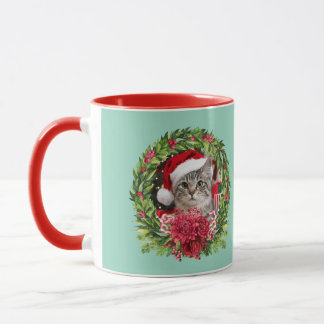 Tabby-Kranz-Weihnachten  Tasse