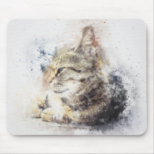 Tabby-Liebe   ABSTRAKT   Wasserfarbe Mousepad