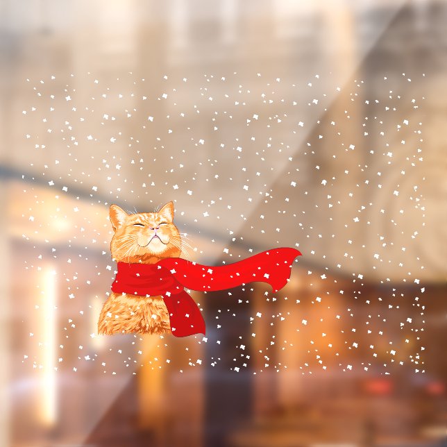 Tabby Lieben Snow Fensteraufkleber (Blatt 2)