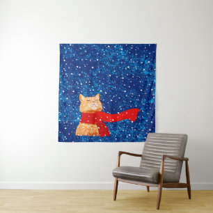 Tabby Lieben Snow Wandteppich